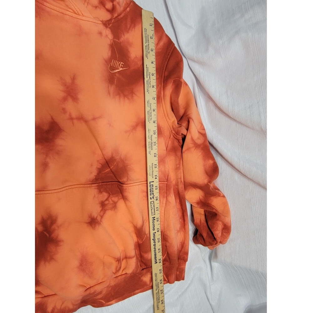 Tye dye Hoodie Nike Sportswear Club Fleece Orange Rust Mens XL
 FZ5493-643 - Picture 5 of 9